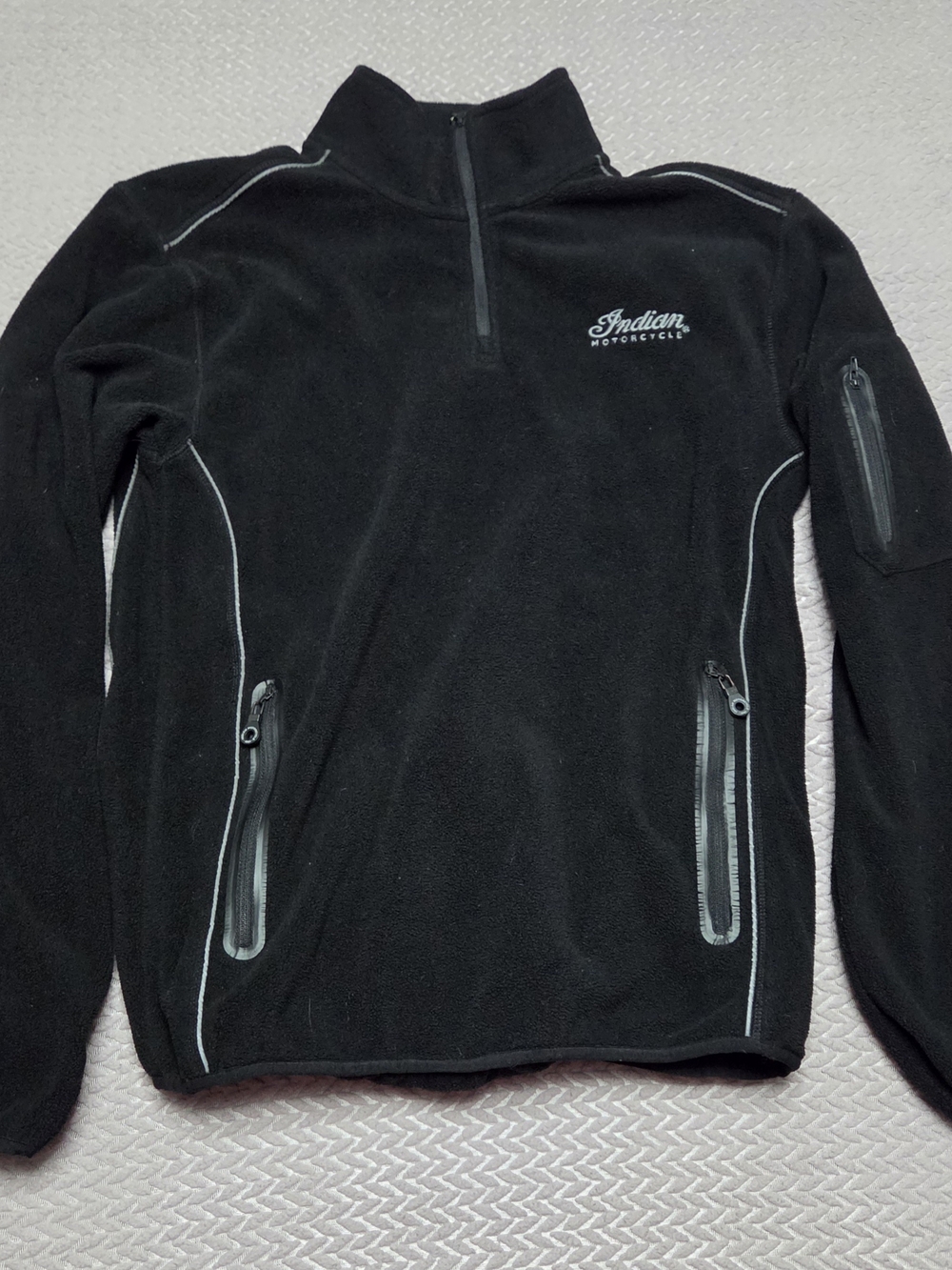 Men’s Black Indian Motorcycle Fleece Quarter-Zip Pullover